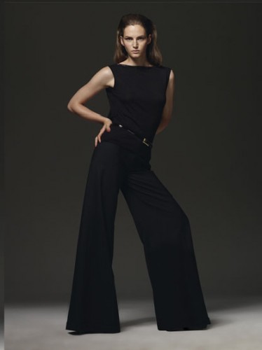 siyah bol paça bayan pantolon blank