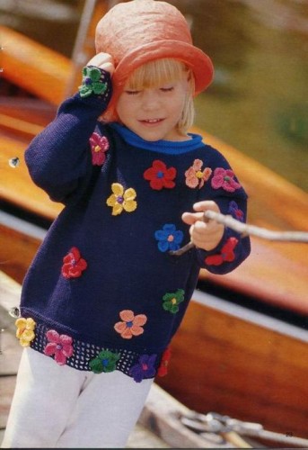 çiçekli örgü kazak modeli blank