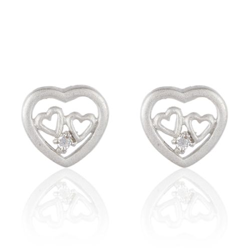 gümüş kalplı küpe modeli blank