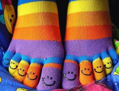 parmaklı rengarenk çorap