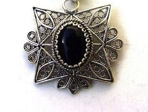 oltu taşı broş takı modeli