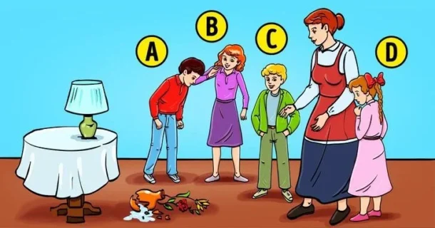 Resimli kişilik testi: Sizce vazoyu kim kırdı?